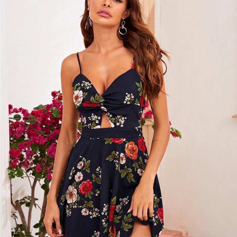 SHEIN Vcay Floral Print Slip Dress